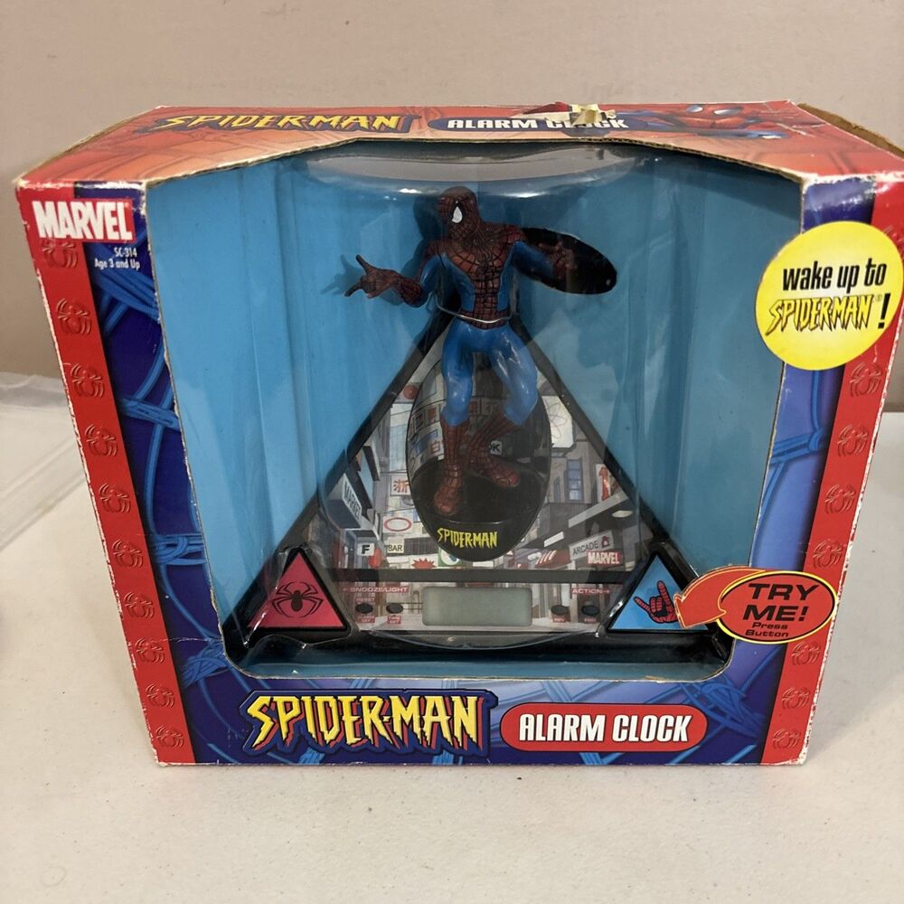 Marvel Spiderman Digital Alarm Clock - NOT WORKING - FOR DISPLAY - Battery issue